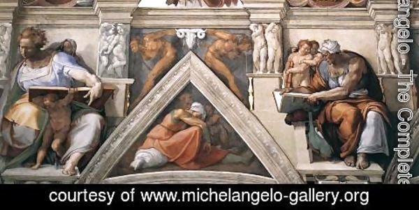 Ceiling Of The Sistine Chapel Detail By Michelangelo Oil