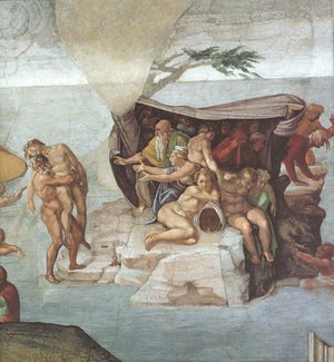 Ceiling of the Sistine Chapel: Genesis, Noah 7-9: The Flood, right view