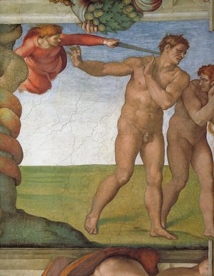 Ceiling of the Sistine Chapel: Genesis, The Fall and Expulsion from Paradise - The Expulsion