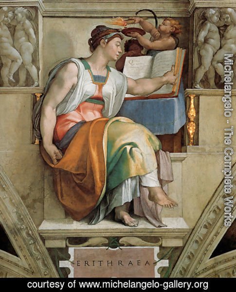Michelangelo - Ceiling of the Sistine Chapel: Sybils: Erithraea