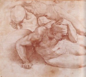 Michelangelo - Two Figures (Study for The Last Judgement)
