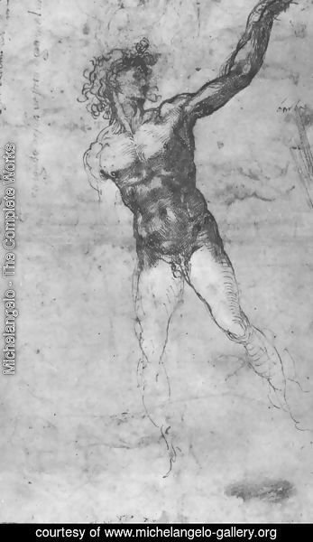 Michelangelo - Male nude, study for the Battle of Cascina