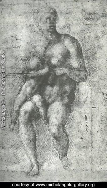 Michelangelo - Study for a Holy Family with the Infant St.John