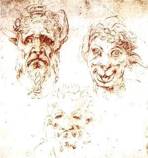 Michelangelo - Studies of Grotesques