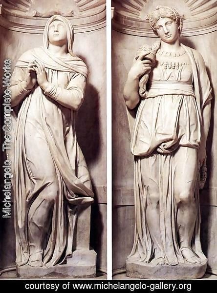Michelangelo - Tomb of Pope Julius II [detail] - Rachel and Leah