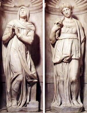 Michelangelo - Tomb of Pope Julius II [detail] - Rachel and Leah