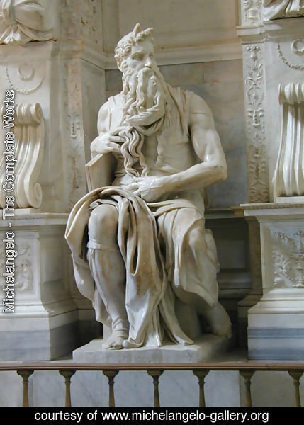 Michelangelo - Tomb of Pope Julius II: Moses [detail: 2]