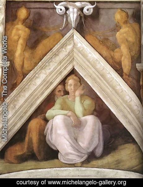 Michelangelo - Ancestors of Christ - Jesse with his parents