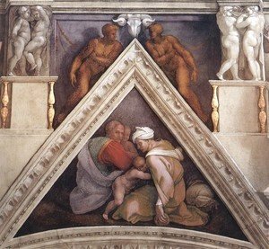 Michelangelo - Ancestors of Christ - Uzziah, parents, and a brother