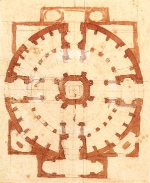 Michelangelo - Plan for a Church