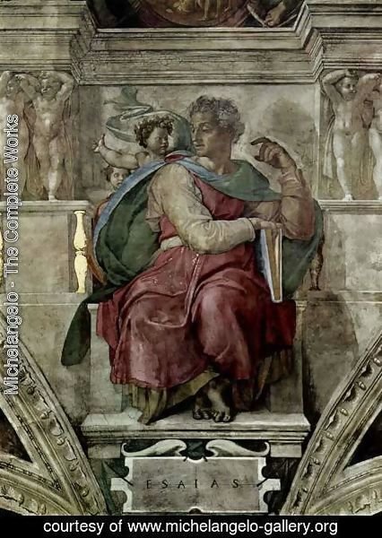 Michelangelo - Ceiling fresco for the story of creation in the Sistine Chapel, scene of the Prophet bezel Jessaja