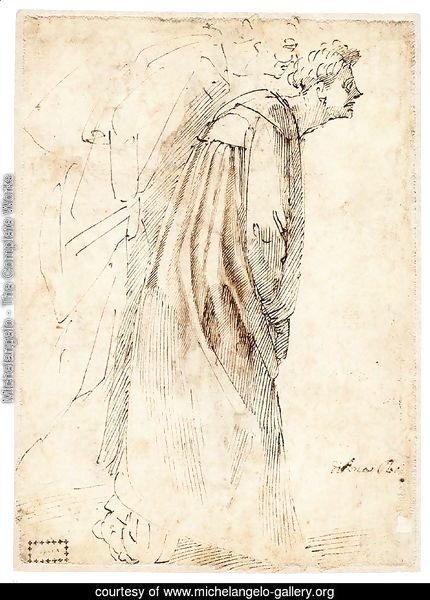 Two Standing Figures in Profile (verso)