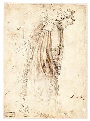 Michelangelo - Two Standing Figures in Profile (verso)