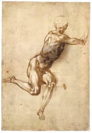 Michelangelo - Sitting Male Nude (recto)