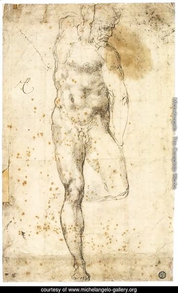 Study of a Standing Male Nude Figure (recto)