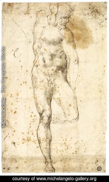 Michelangelo - Study of a Standing Male Nude Figure (recto)