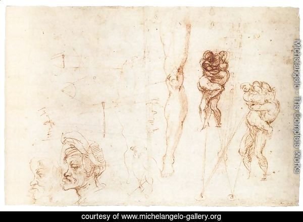 Studies of Two Wrestlers and Other Studies (recto)