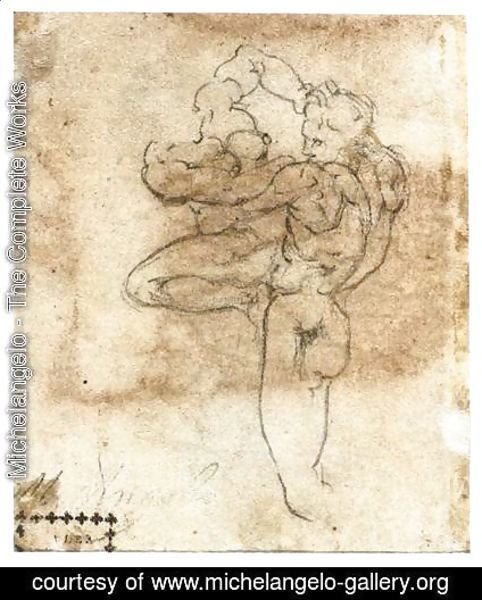 Michelangelo - Man Abducting a Woman (verso)