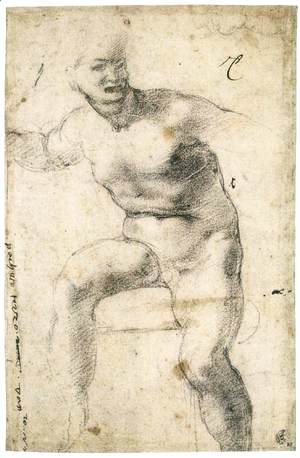 Michelangelo - Youthful Nude (verso)