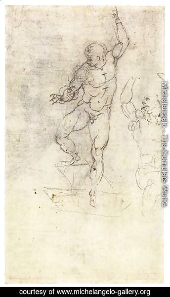 Michelangelo - Study for a Risen Christ (verso)