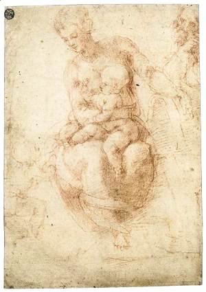 Michelangelo - The Holy Family with the Infant St John (verso)