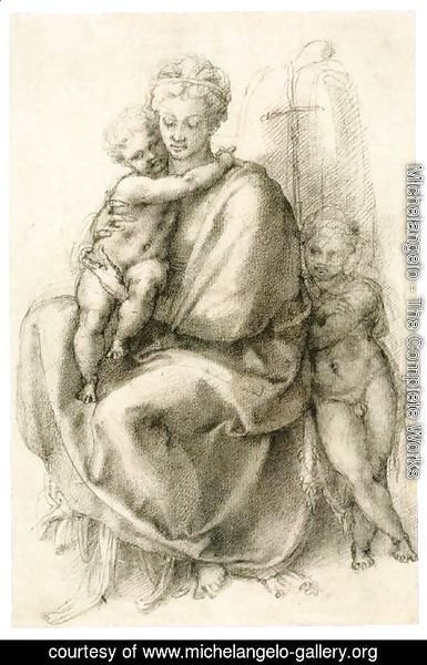 Michelangelo - Madonna and Child with the Infant St John (recto) 2