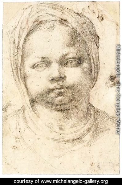Michelangelo - Study of a Child's Head (recto)