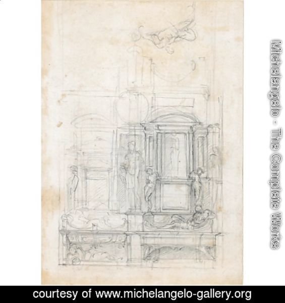 Michelangelo - Studies for a double tomb wall