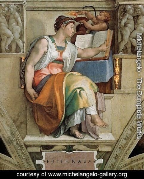 Michelangelo - Ceiling Of The Sistine Chapel  Sybils  Erithraea