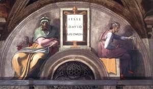 Michelangelo - Lunette XI   Jesse  David And Solomon  Sistine Chapel