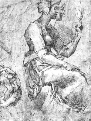 Michelangelo - Study of a Seated Woman