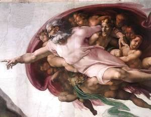 Michelangelo - Creation of Adam (detail-2) 1510