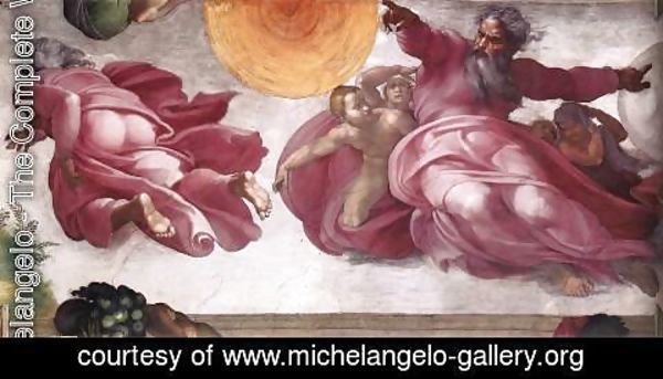 Michelangelo - Creation of the Sun, Moon, and Plants 1511