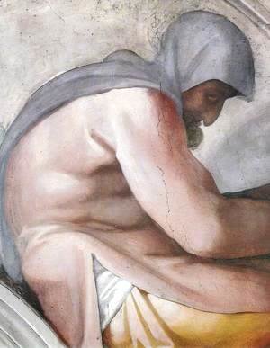 Michelangelo - Hezekiah - Manasseh - Amon (detail-3) 1511-12