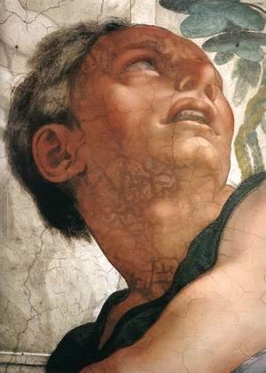 Michelangelo - Jonah (detail-1) 1511