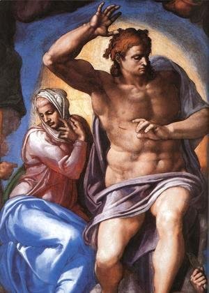 Michelangelo - Last Judgment (detail-2) 1537-41