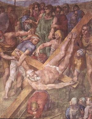 Michelangelo - Martyrdom of St Peter (detail-1) 1546-50