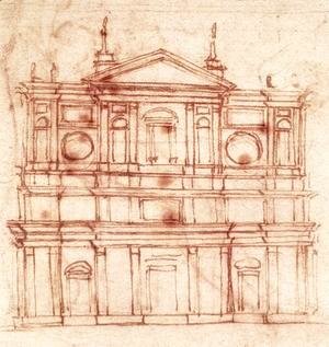 Michelangelo - Project for the facade of San Lorenzo, Florence c. 1517