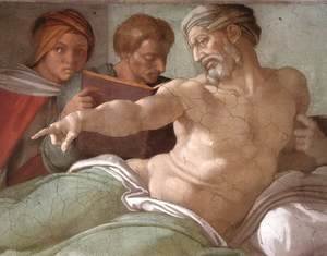 Michelangelo - Punishment of Haman (detail-2) 1511