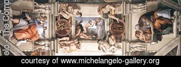 Michelangelo - The ceiling (detail-1) 1508-12