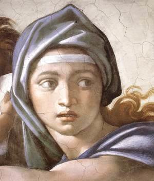 Michelangelo - The Delphic Sibyl (detail-1) 1509