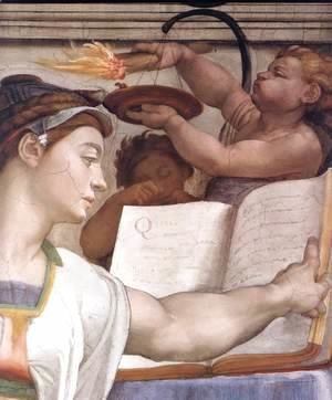 Michelangelo - The Erythraean Sibyl (detail-1) 1509