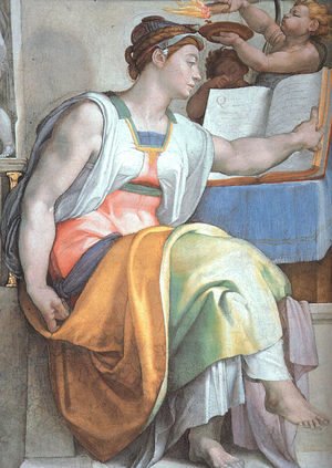 Michelangelo - The Erythraean Sibyl (detail-3)  1508-12