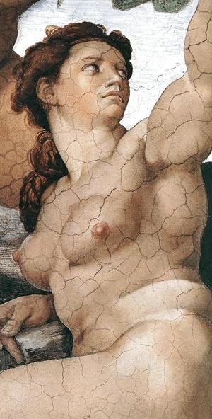 Michelangelo - The Fall and Expulsion from Garden of Eden (detail-5) 1509-10
