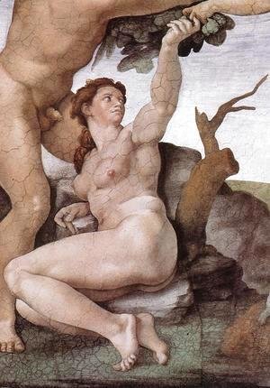 The Fall and Expulsion from Garden of Eden (detail-6) 1509-10