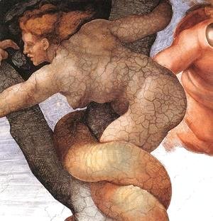 Michelangelo - The Fall and Expulsion from Garden of Eden (detail-7) 1509-10