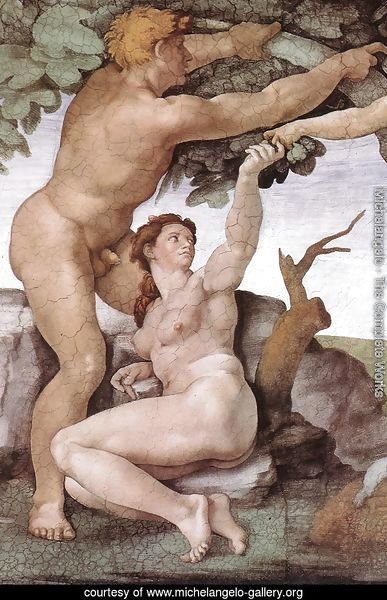 The Fall and Expulsion from Garden of Eden (detail-8) 1509-10