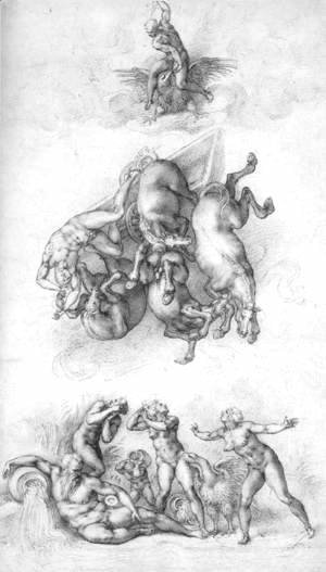 Michelangelo - The Fall of Phaeton c. 1533