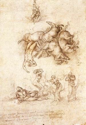 Michelangelo - The Fall of Phaeton c. 1533 2