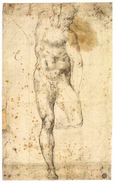 Study of a Standing Male Nude Figure (recto)
